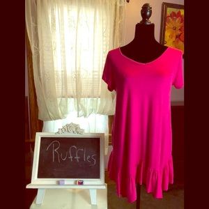 Amelia James Pink Ruffle Bottom Tunic (M)